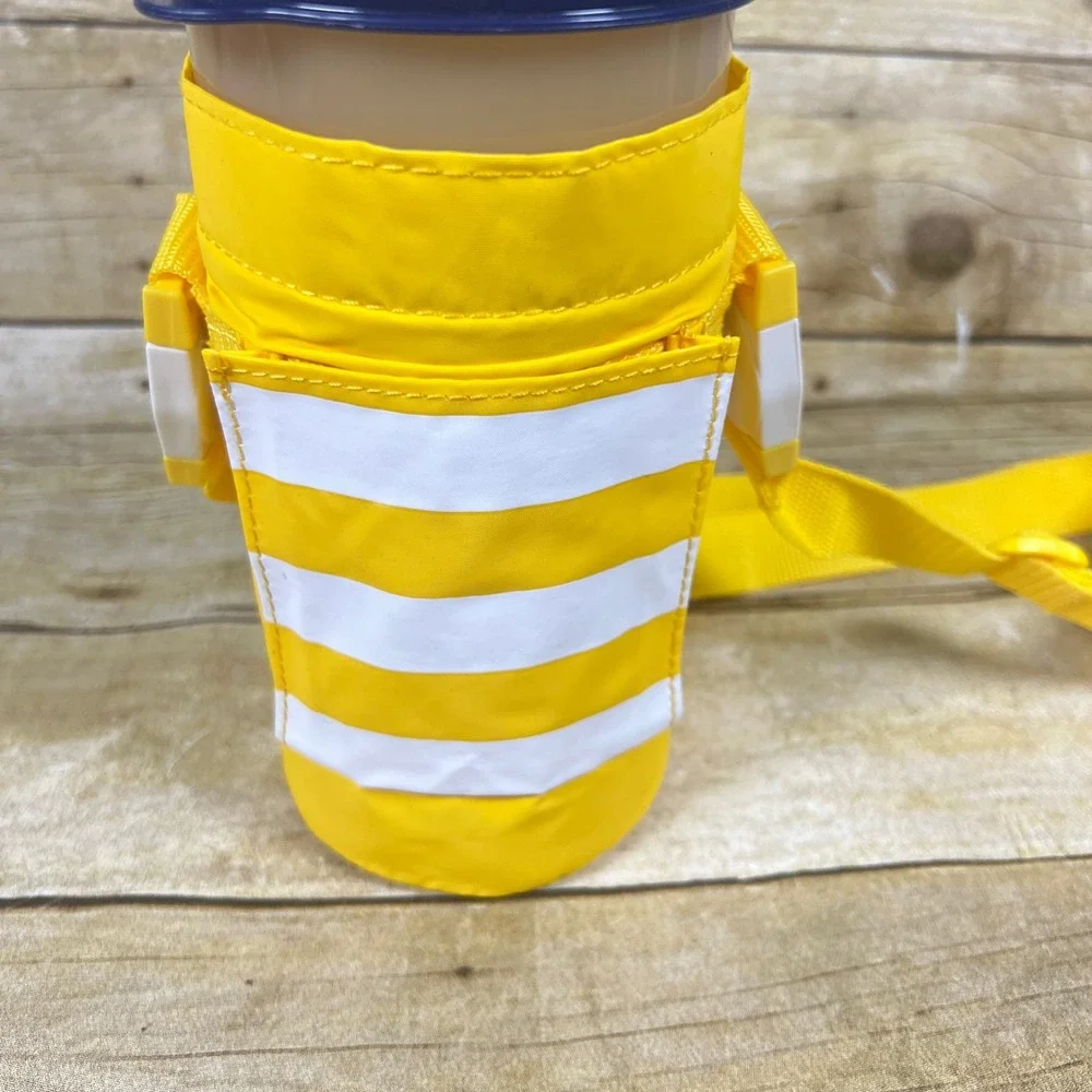 Vtg Tupperware Thirstquake 30oz Tumbler Insulated Carrying Bag Yellow and White